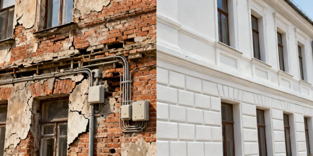 بازسازی نمای ساختمان قدیمی